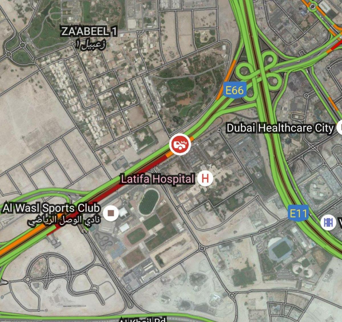 latifa 병원 두바이에 위치 지도