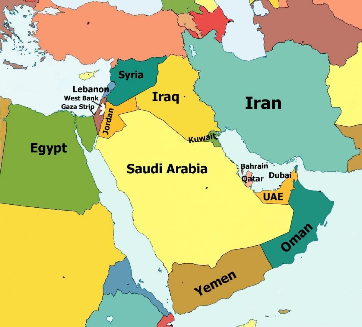 두바이 중동 지도