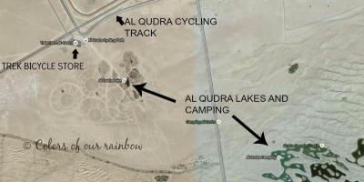 Al Qudra 호수에 위치 지도