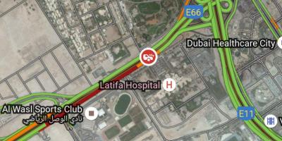 Latifa 병원 두바이에 위치 지도