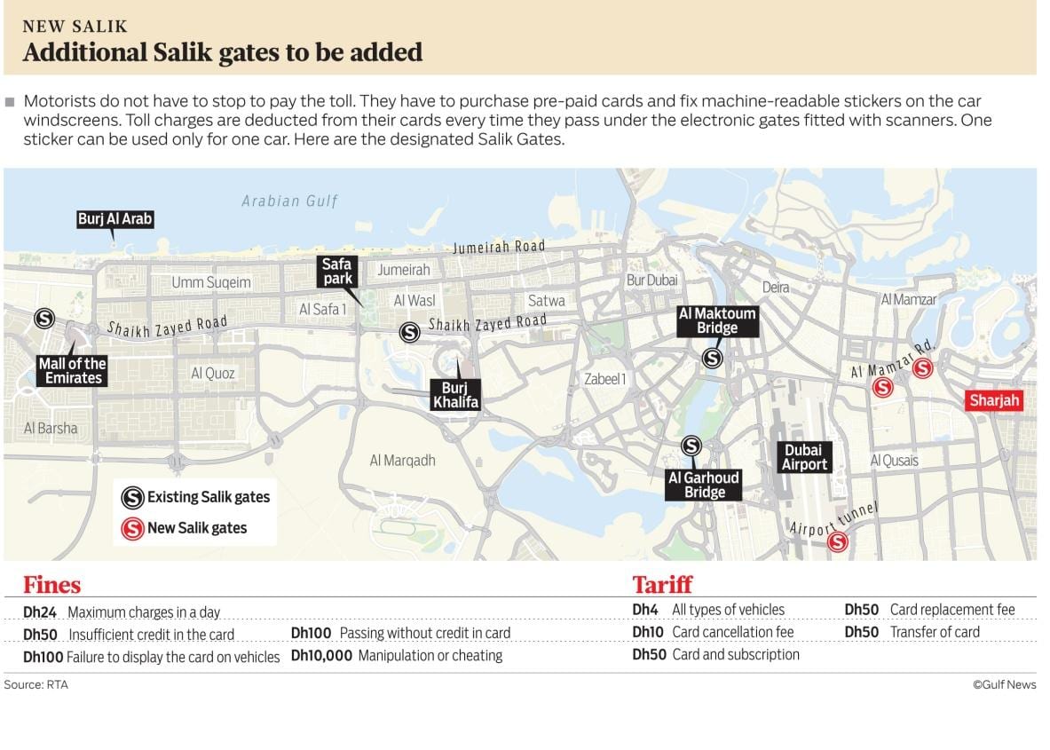 Salik 에 두바이 map