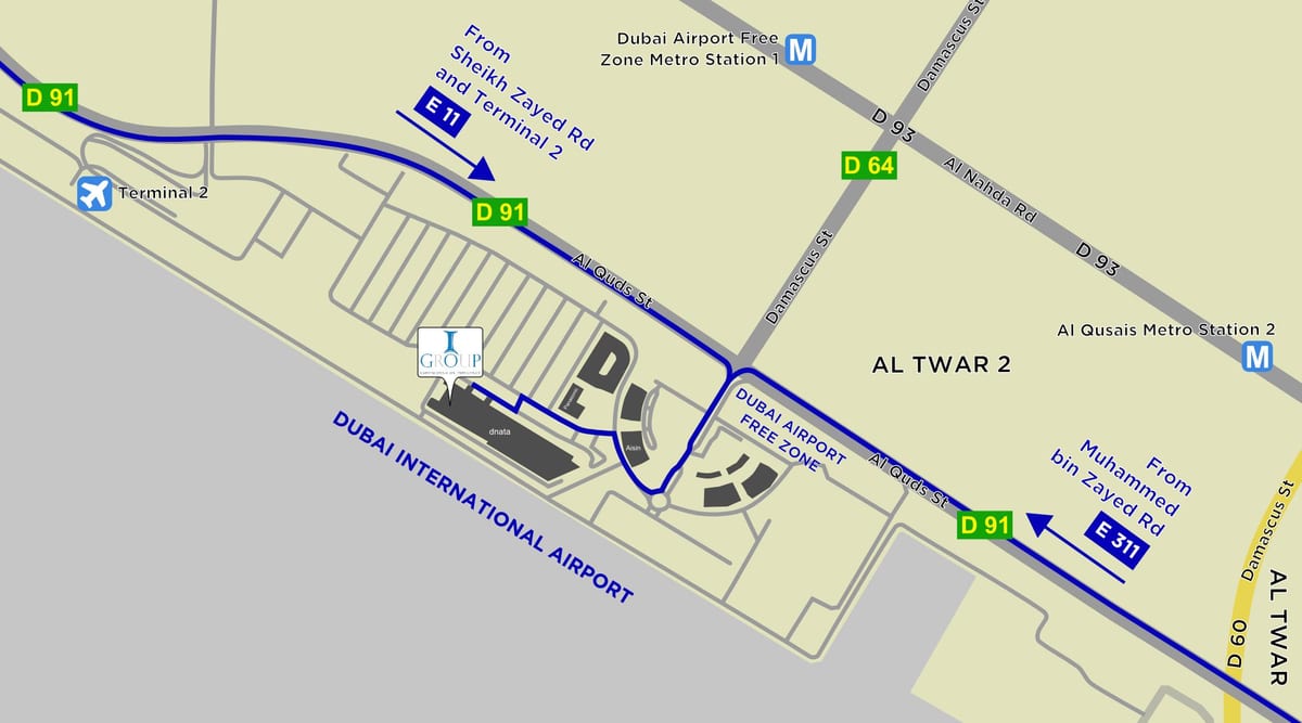 지도 Dubai airport free zone