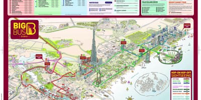 큰 빨강 버스 두바이 map